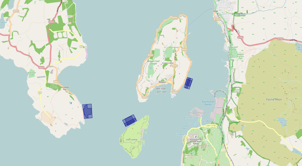 View of the 3 nearby Clyde Proposed Farm sites